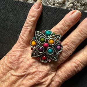 Multicolor Gemstone Statement Ring10